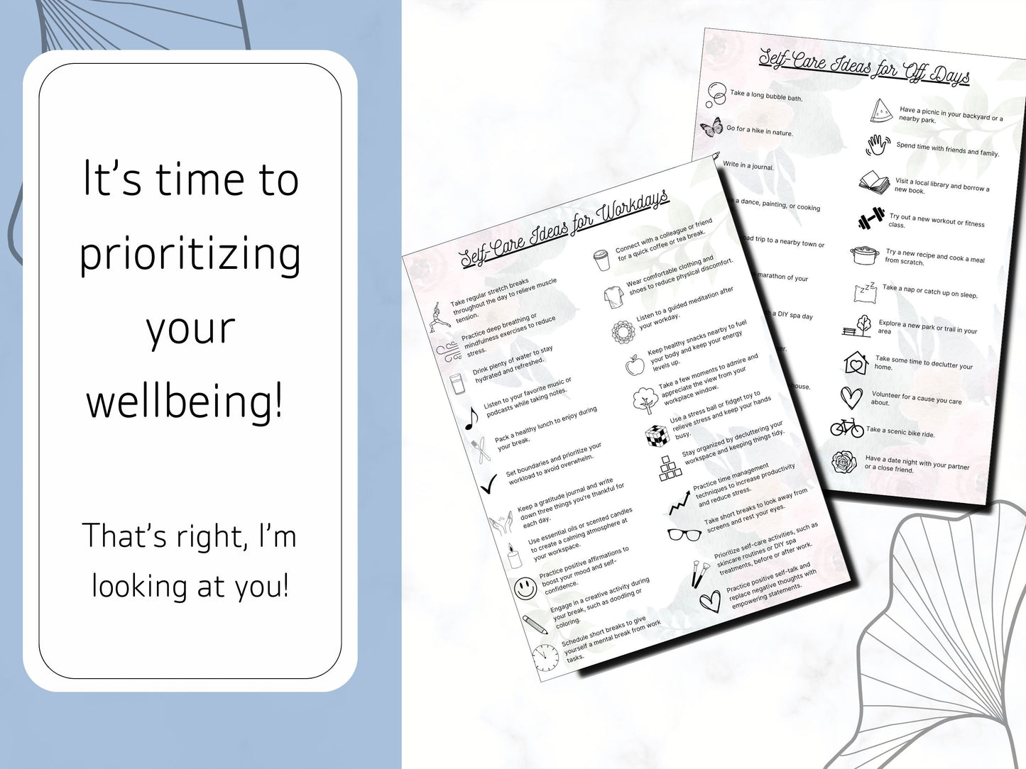 Self-Care Ideas-PDF Download